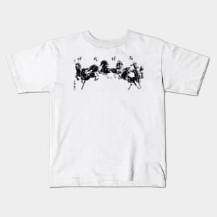 Gallop of the 8 Horses Kids T-Shirt